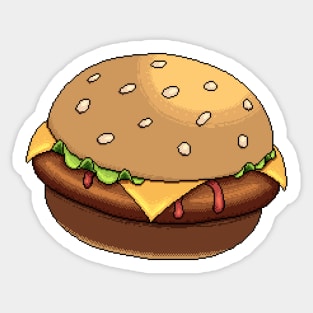 Retro Pixel Art Burger Sticker